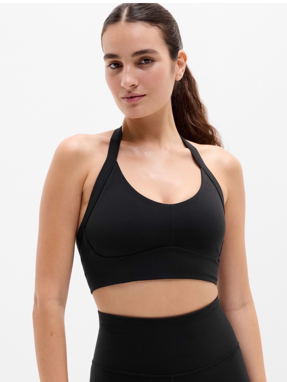 Athleta Revitalize Halter Bra.  Black.  Medium A-C. New with tags